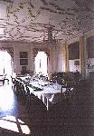 This table seats 25 for our private dinner parties and looks wonderful on film as well. This room has been used for a documentary film about Dry Rot as well as a set for a television series